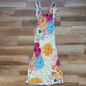 Anthropologie Floral Sleeveless Midi Dress